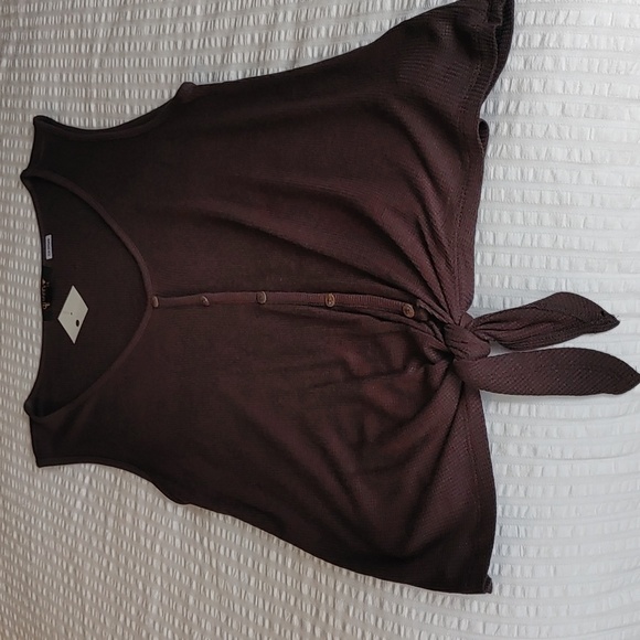 NWT Queen Bees Sleeveless Gray Waffle Knit. with Waist Tie Size XL - Picture 6 of 7